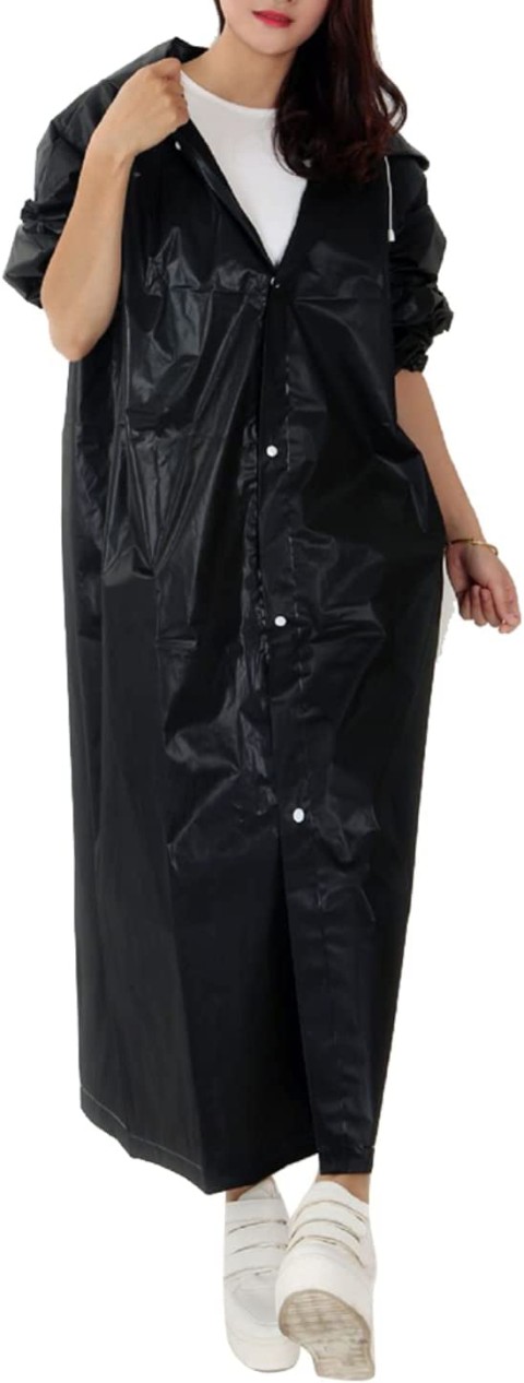 Black pvc clearance raincoat womens