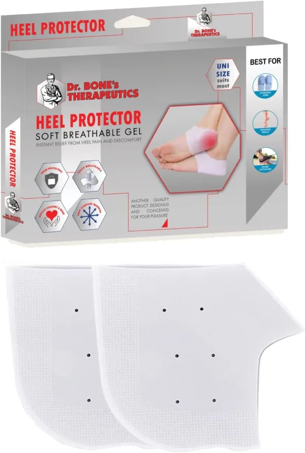 Heel Protectors, Silicone Gel Heel Protector for Plantar Fasciitis Relief, Breathable Gel Heel Cups, Heel Cups, Heel Protector for Blister, Heel Cushion Sleeves Relieve Heel Spur, Heel Pain - 2 Pcs