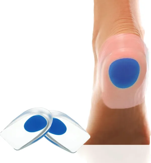 Dr. Bone's Therapeutics Gel Heel Cups, Medical Grade, Invisible Inner Heel Pad, Silicone Shock-Absorbing pad for Plantar Fasciitis,Bone Spurs Foot Care, Heel Pads, Size 7.0-11, Blue, 2 Count