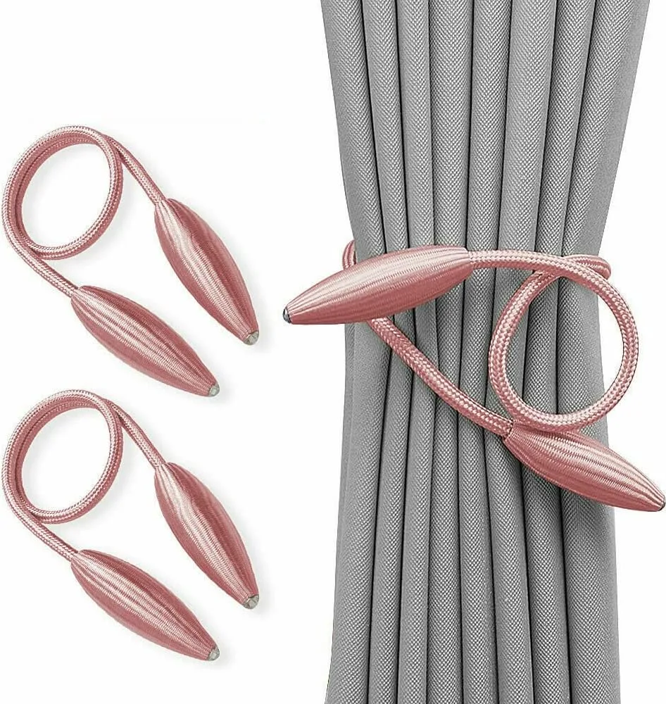 Pair of Twist Curtain Tie Backs Holdbacks Curtains & Voiles Curtain holdbacks Clips Buckles Durable Holdbacks Home Decorative Home Accessories Holdbacks Flower Bud - Not Magnetic Clip (Orange)