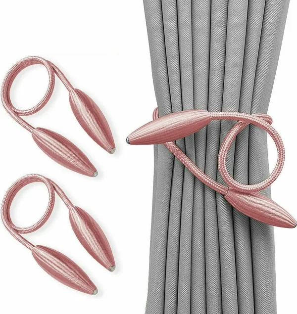 Pair of Twist Curtain Tie Backs Holdbacks Curtains & Voiles Curtain holdbacks Clips Buckles Durable Holdbacks Home Decorative Home Accessories Holdbacks Flower Bud - Not Magnetic Clip (Orange)