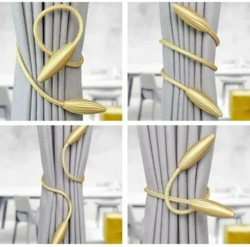 Pair of Twist Curtain Tie Backs Holdbacks Curtains & Voiles Curtain holdbacks Clips Buckles Durable Holdbacks Home Decorative Home Accessories Holdbacks Flower Bud - Not Magnetic Clip (Orange)