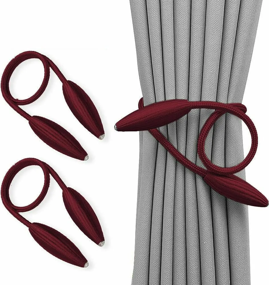 Pair of Twist Curtain Tie Backs Holdbacks Curtains & Voiles Curtain holdbacks Clips Buckles Durable Holdbacks Home Decorative Home Accessories Holdbacks Flower Bud - Not Magnetic Clip (Orange)