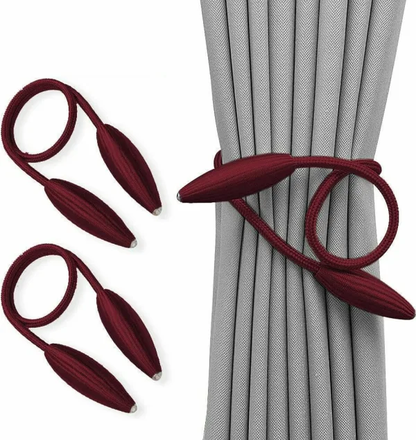 Pair of Twist Curtain Tie Backs Holdbacks Curtains & Voiles Curtain holdbacks Clips Buckles Durable Holdbacks Home Decorative Home Accessories Holdbacks Flower Bud - Not Magnetic Clip (Orange)